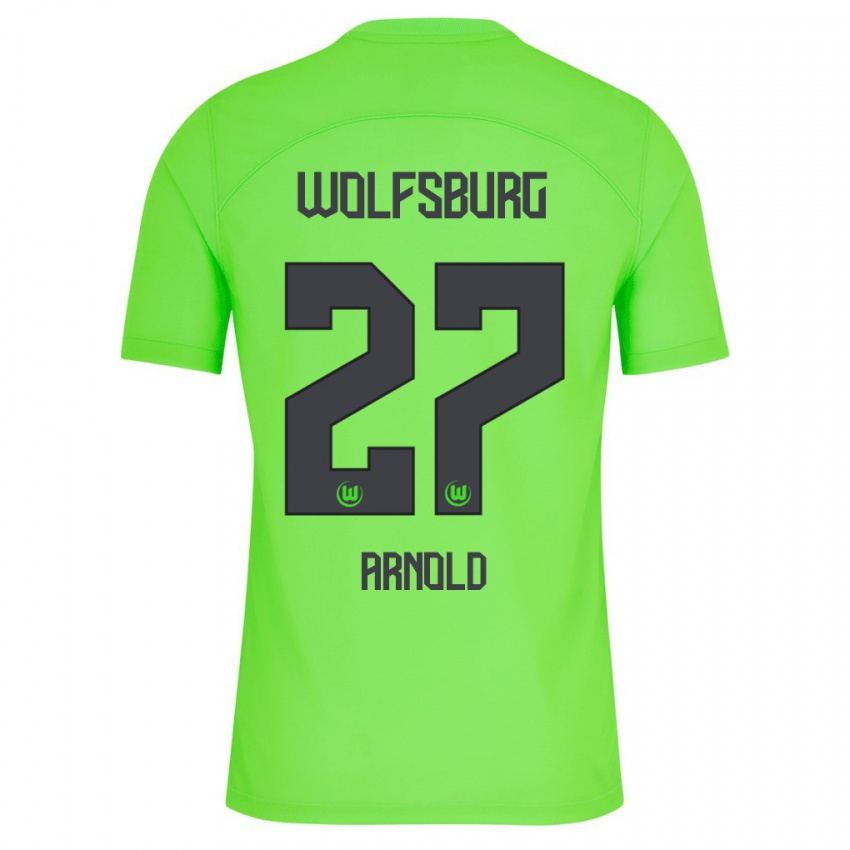 Męski Maximilian Arnold #27 Zielony Domowa Koszulka 2023/24 Koszulki Klubowe