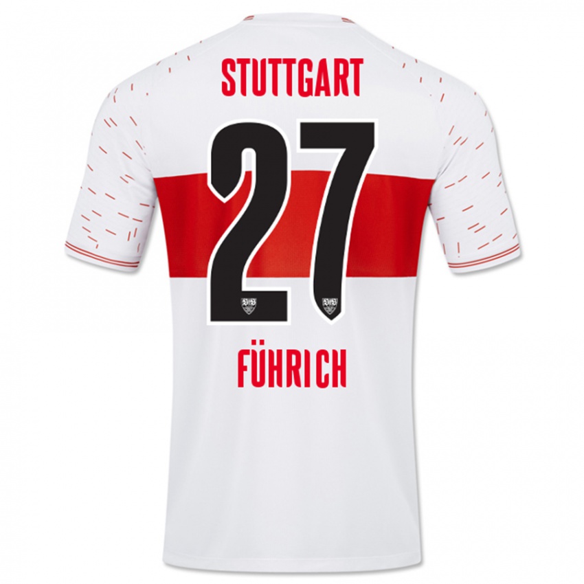 Męski Chris Führich #27 Biały Domowa Koszulka 2023/24 Koszulki Klubowe
