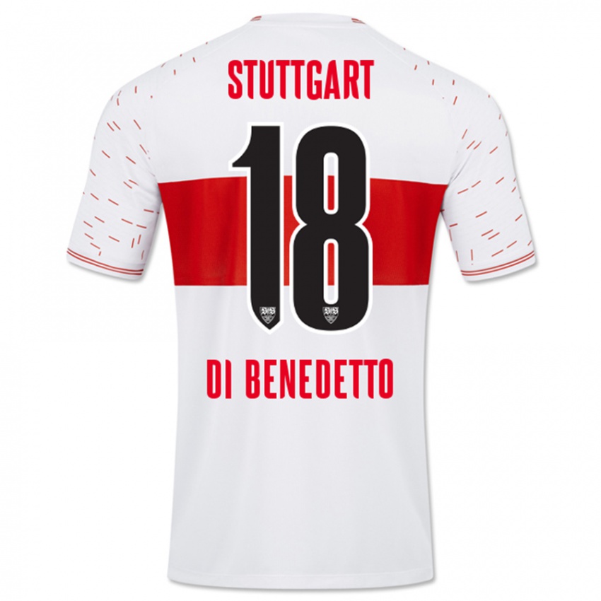 Męski Samuele Di Benedetto #18 Biały Domowa Koszulka 2023/24 Koszulki Klubowe