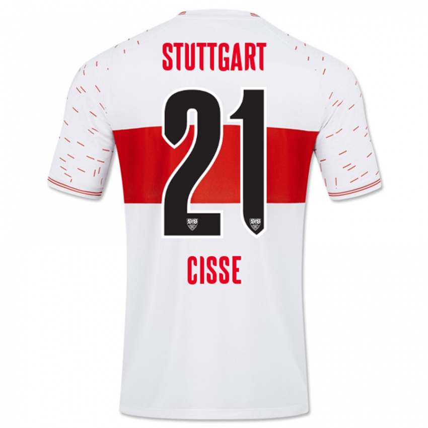 Męski Moussa Cissé #21 Biały Domowa Koszulka 2023/24 Koszulki Klubowe
