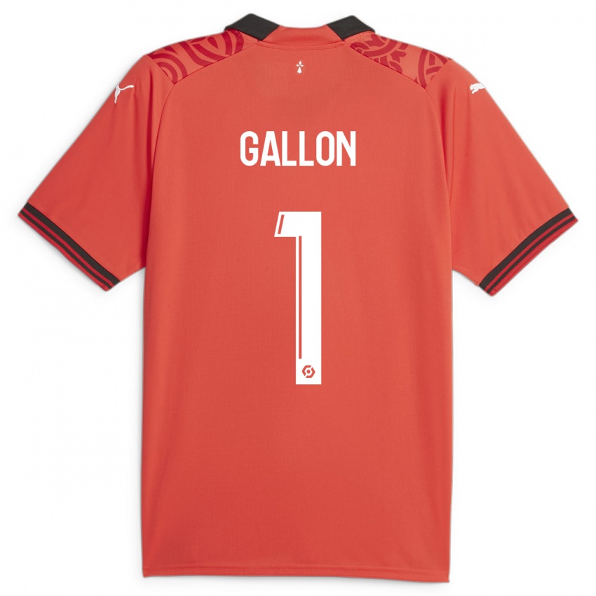 Męski Gauthier Gallon #1 Czerwony Domowa Koszulka 2023/24 Koszulki Klubowe