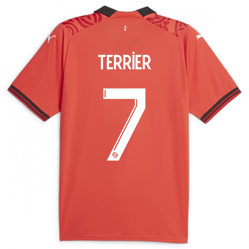 Męski Martin Terrier #7 Czerwony Domowa Koszulka 2023/24 Koszulki Klubowe