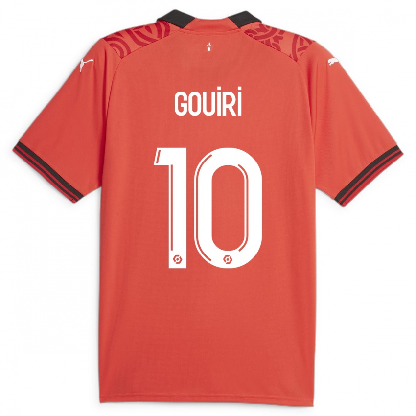 Męski Amine Gouiri #10 Czerwony Domowa Koszulka 2023/24 Koszulki Klubowe