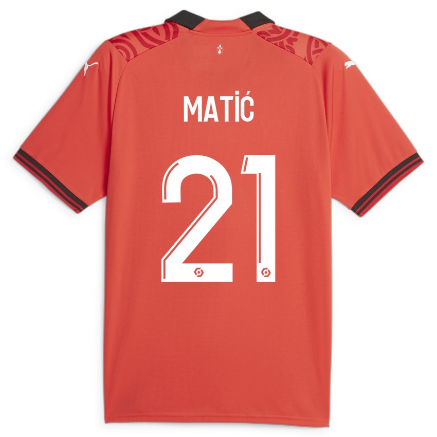Męski Nemanja Matic #21 Czerwony Domowa Koszulka 2023/24 Koszulki Klubowe