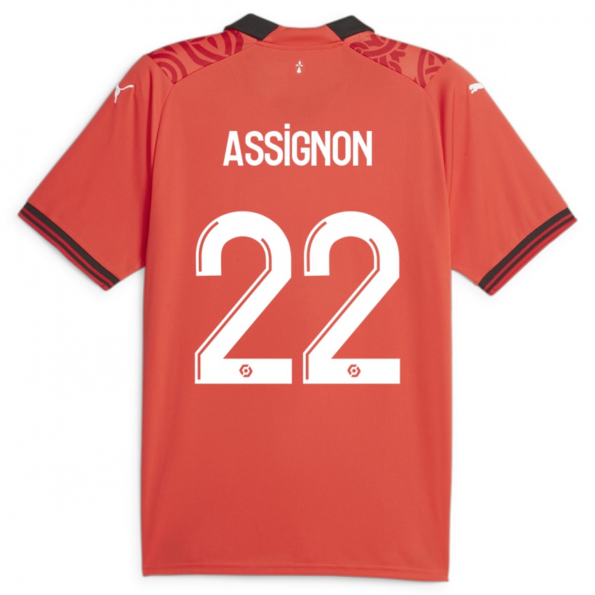 Męski Lorenz Assignon #22 Czerwony Domowa Koszulka 2023/24 Koszulki Klubowe