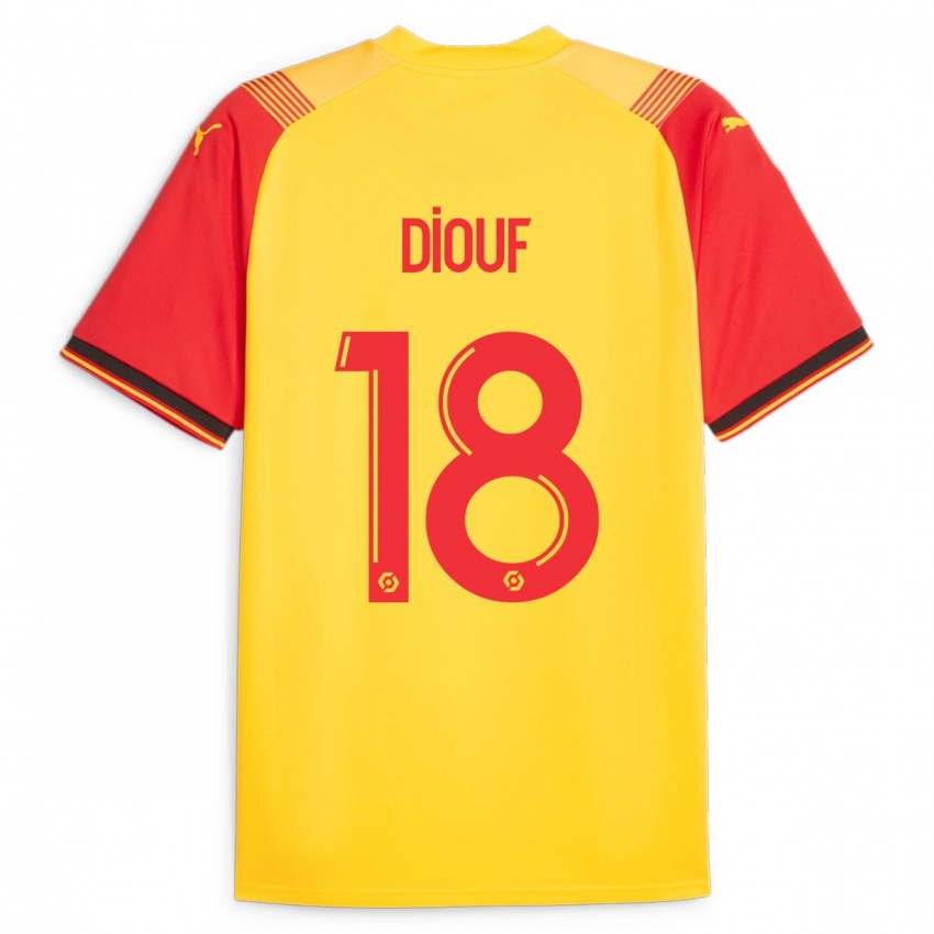 Męski Andy Diouf #18 Żółty Domowa Koszulka 2023/24 Koszulki Klubowe