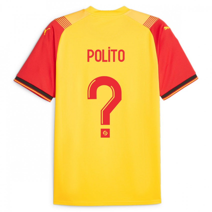 Męski Carla Polito #0 Żółty Domowa Koszulka 2023/24 Koszulki Klubowe