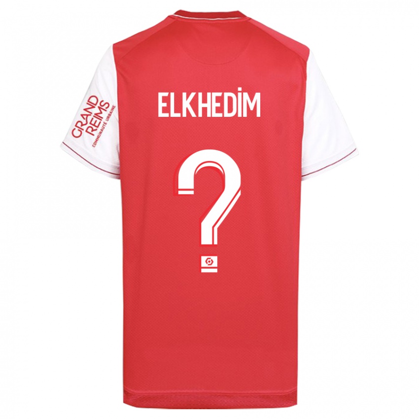 Męski Abdenoor Elkhedim #0 Czerwony Domowa Koszulka 2023/24 Koszulki Klubowe