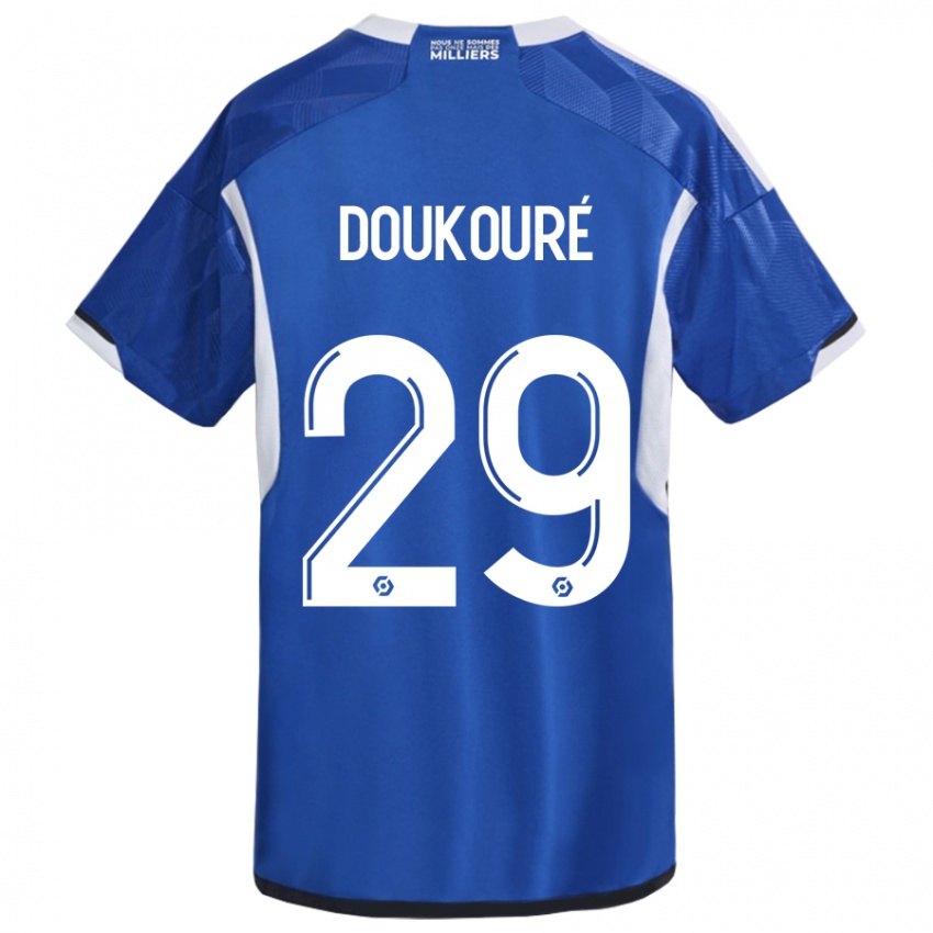 Męski Ismaël Doukouré #29 Niebieski Domowa Koszulka 2023/24 Koszulki Klubowe