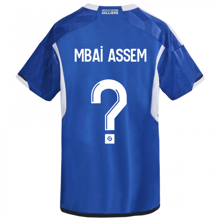 Męski Chris Mbaï-Assem #0 Niebieski Domowa Koszulka 2023/24 Koszulki Klubowe