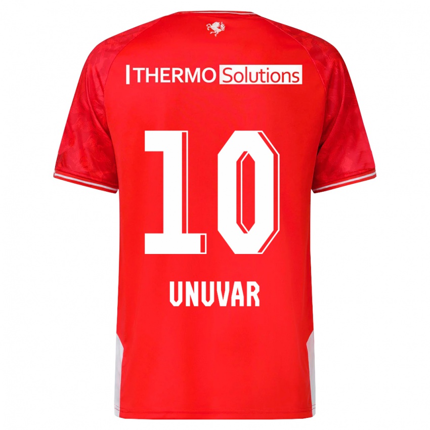 Męski Naci Ünüvar #10 Czerwony Domowa Koszulka 2023/24 Koszulki Klubowe