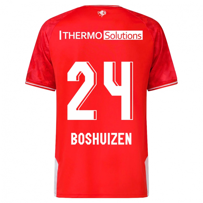 Męski Annouk Boshuizen #24 Czerwony Domowa Koszulka 2023/24 Koszulki Klubowe