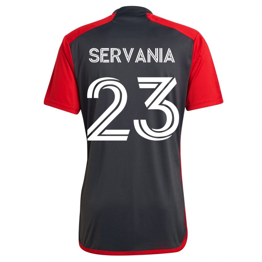 Męski Brandon Servania #23 Szary Domowa Koszulka 2023/24 Koszulki Klubowe