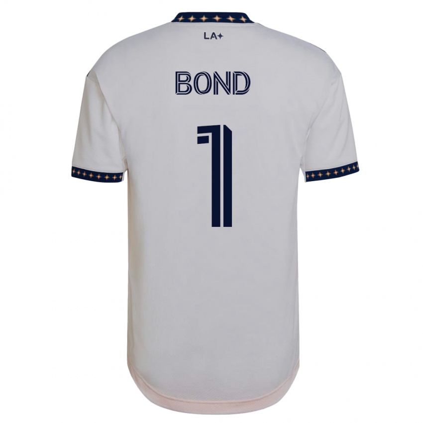 Męski Jonathan Bond #1 Biały Domowa Koszulka 2023/24 Koszulki Klubowe