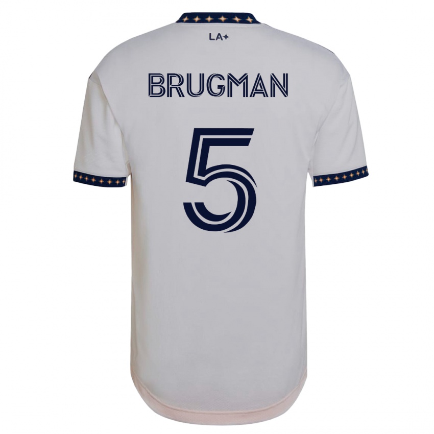 Męski Gastón Brugman #5 Biały Domowa Koszulka 2023/24 Koszulki Klubowe