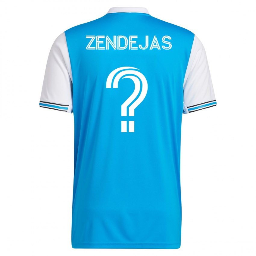 Męski Adrián Zendejas #0 Niebieski Domowa Koszulka 2023/24 Koszulki Klubowe