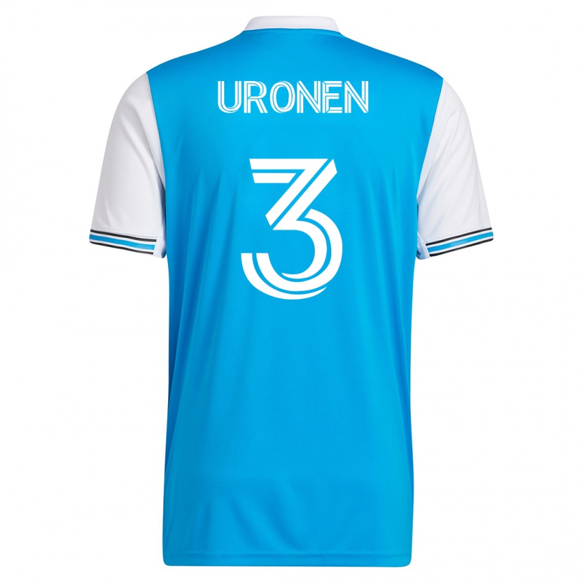 Męski Jere Uronen #3 Niebieski Domowa Koszulka 2023/24 Koszulki Klubowe