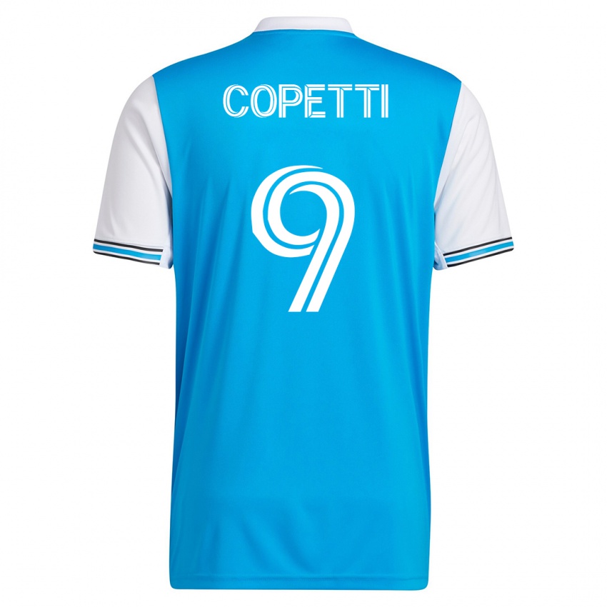 Męski Enzo Copetti #9 Niebieski Domowa Koszulka 2023/24 Koszulki Klubowe