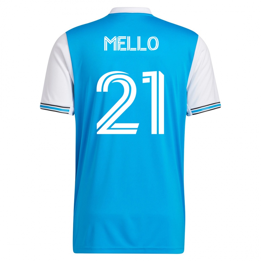 Męski Vinicius Mello #21 Niebieski Domowa Koszulka 2023/24 Koszulki Klubowe