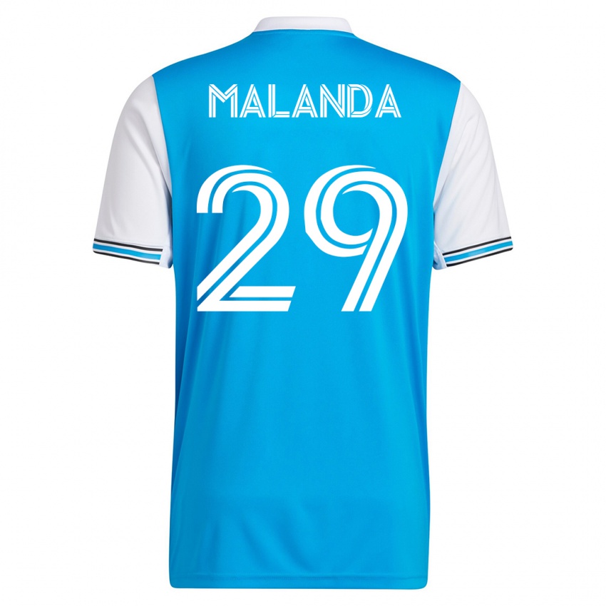 Męski Adilson Malanda #29 Niebieski Domowa Koszulka 2023/24 Koszulki Klubowe
