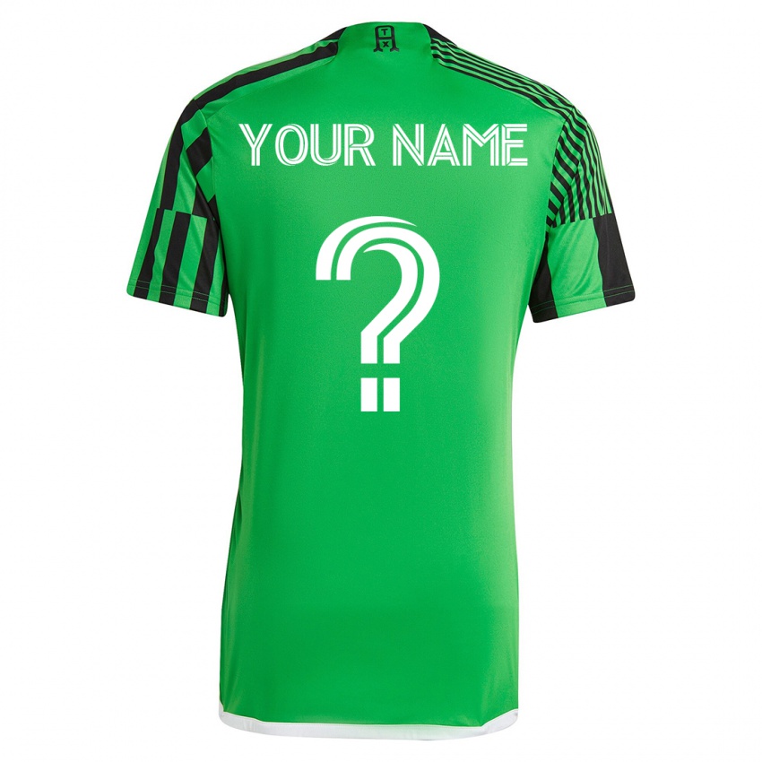 Męski Twoje Imię #0 Zielony Czarny Domowa Koszulka 2023/24 Koszulki Klubowe