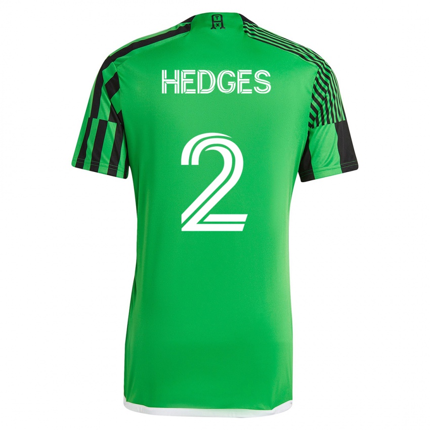 Męski Matt Hedges #2 Zielony Czarny Domowa Koszulka 2023/24 Koszulki Klubowe