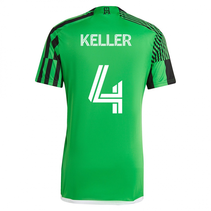 Męski Kipp Keller #4 Zielony Czarny Domowa Koszulka 2023/24 Koszulki Klubowe