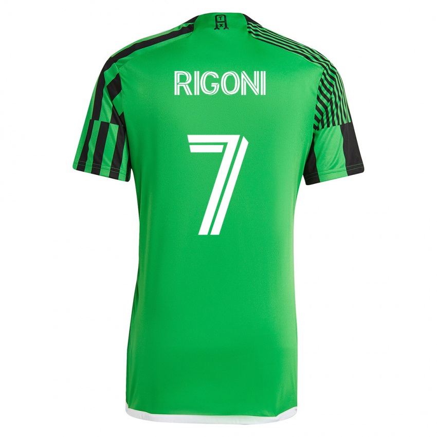 Męski Emiliano Rigoni #7 Zielony Czarny Domowa Koszulka 2023/24 Koszulki Klubowe