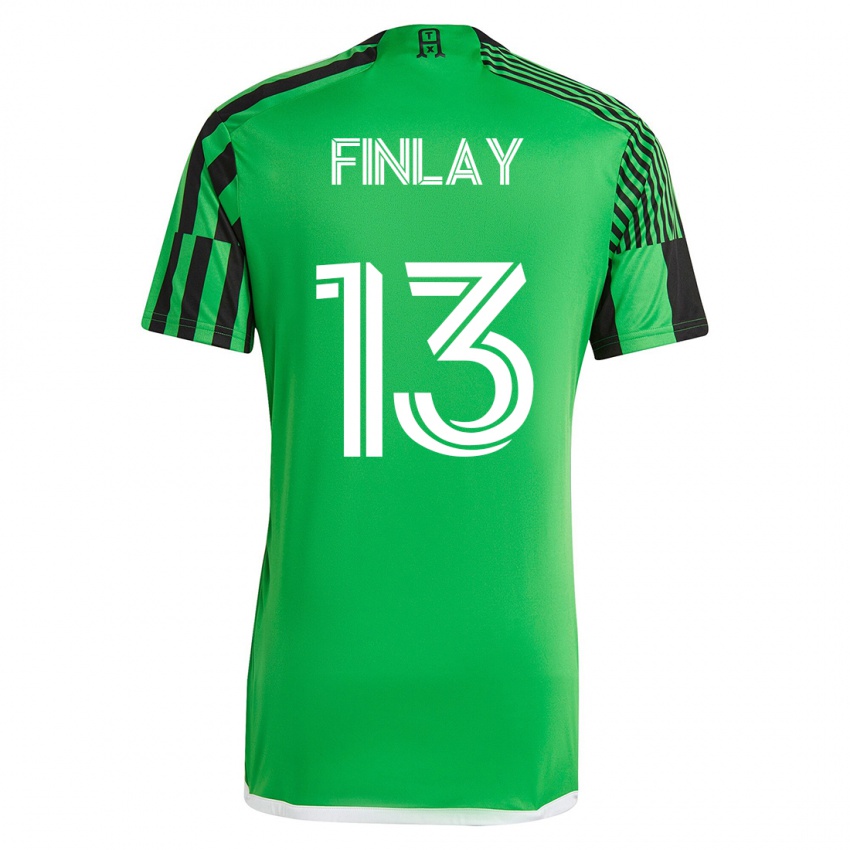 Męski Ethan Finlay #13 Zielony Czarny Domowa Koszulka 2023/24 Koszulki Klubowe