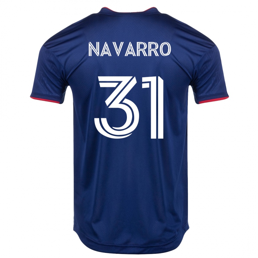 Męski Federico Navarro #31 Marynarka Wojenna Domowa Koszulka 2023/24 Koszulki Klubowe