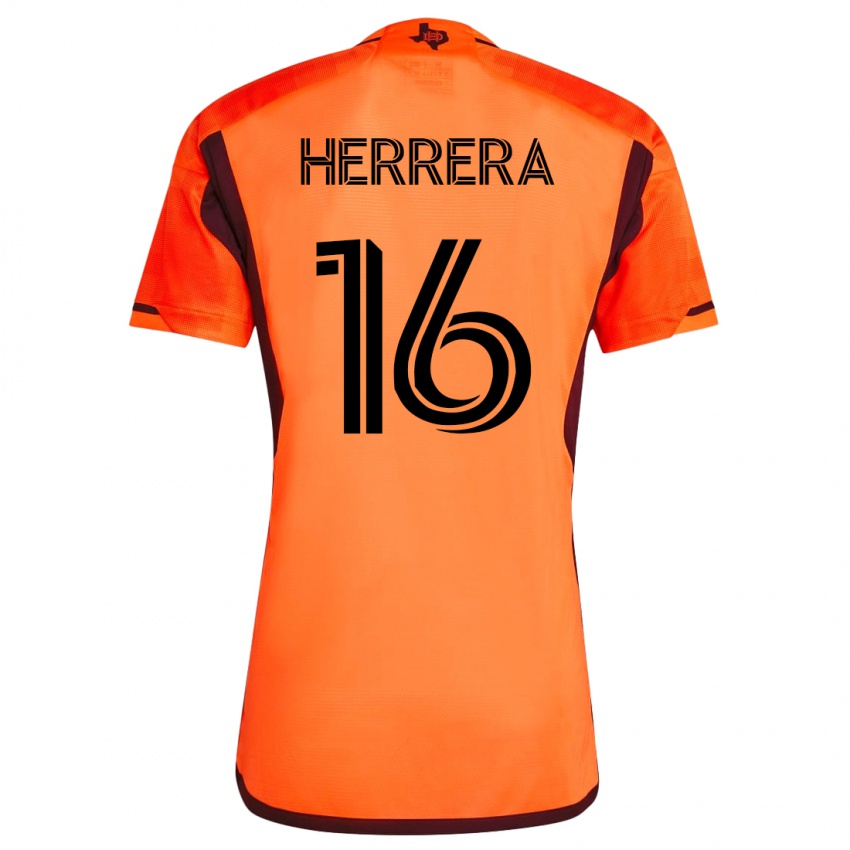 Męski Hector Herrera #16 Pomarańczowy Domowa Koszulka 2023/24 Koszulki Klubowe