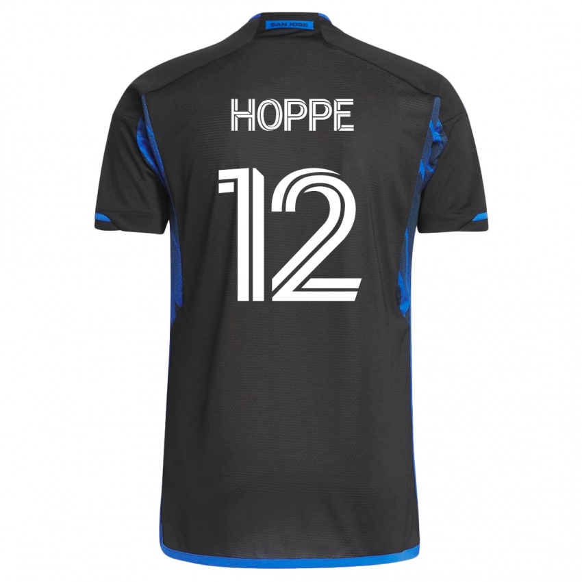 Męski Matthew Hoppe #12 Niebiesko-Czarny Domowa Koszulka 2023/24 Koszulki Klubowe