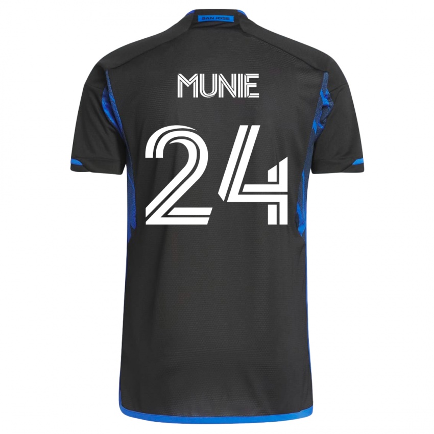 Męski Daniel Munie #24 Niebiesko-Czarny Domowa Koszulka 2023/24 Koszulki Klubowe