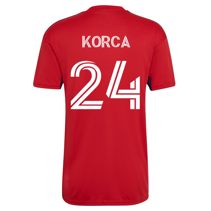 Męski Amet Korca #24 Czerwony Domowa Koszulka 2023/24 Koszulki Klubowe