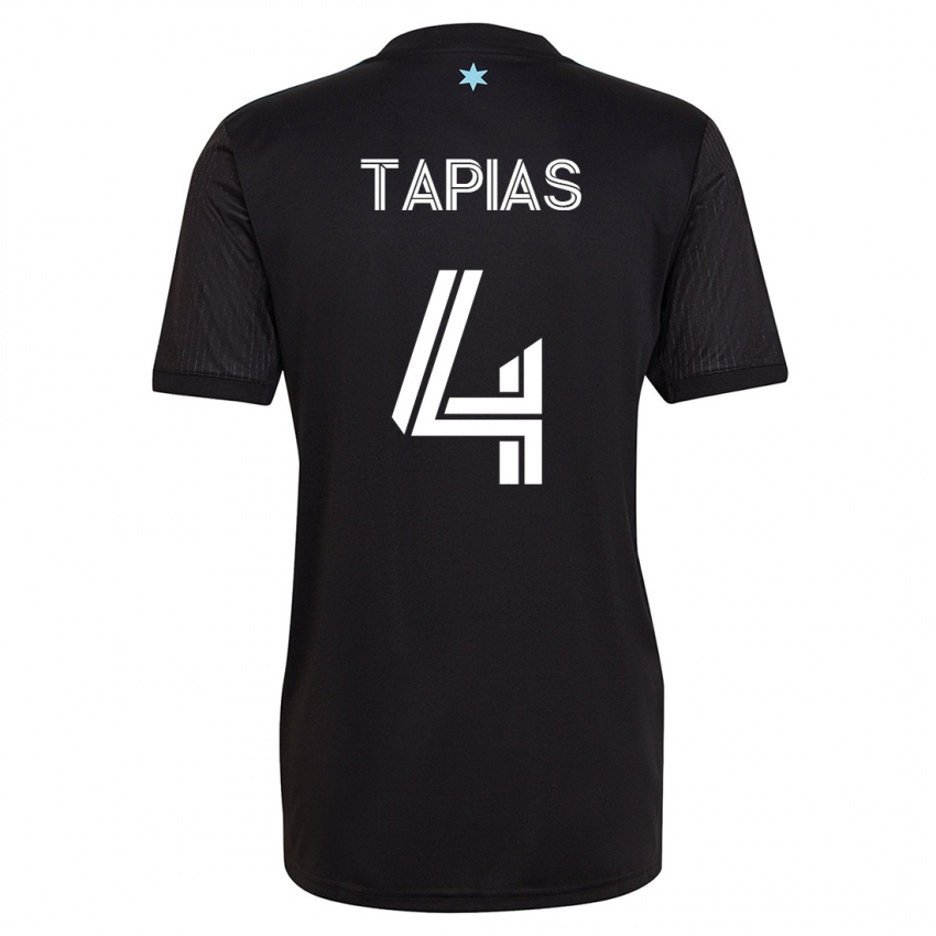 Męski Miguel Tapias #4 Czarny Domowa Koszulka 2023/24 Koszulki Klubowe