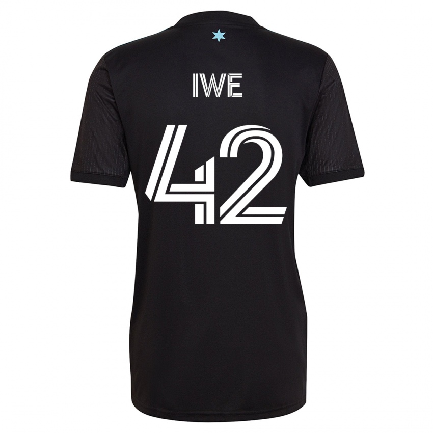 Męski Emmanuel Iwe #42 Czarny Domowa Koszulka 2023/24 Koszulki Klubowe