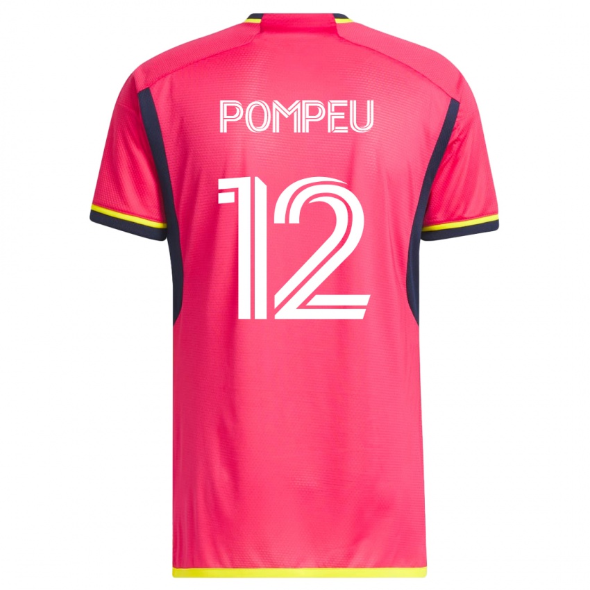 Męski Célio Pompeu #12 Różowy Domowa Koszulka 2023/24 Koszulki Klubowe