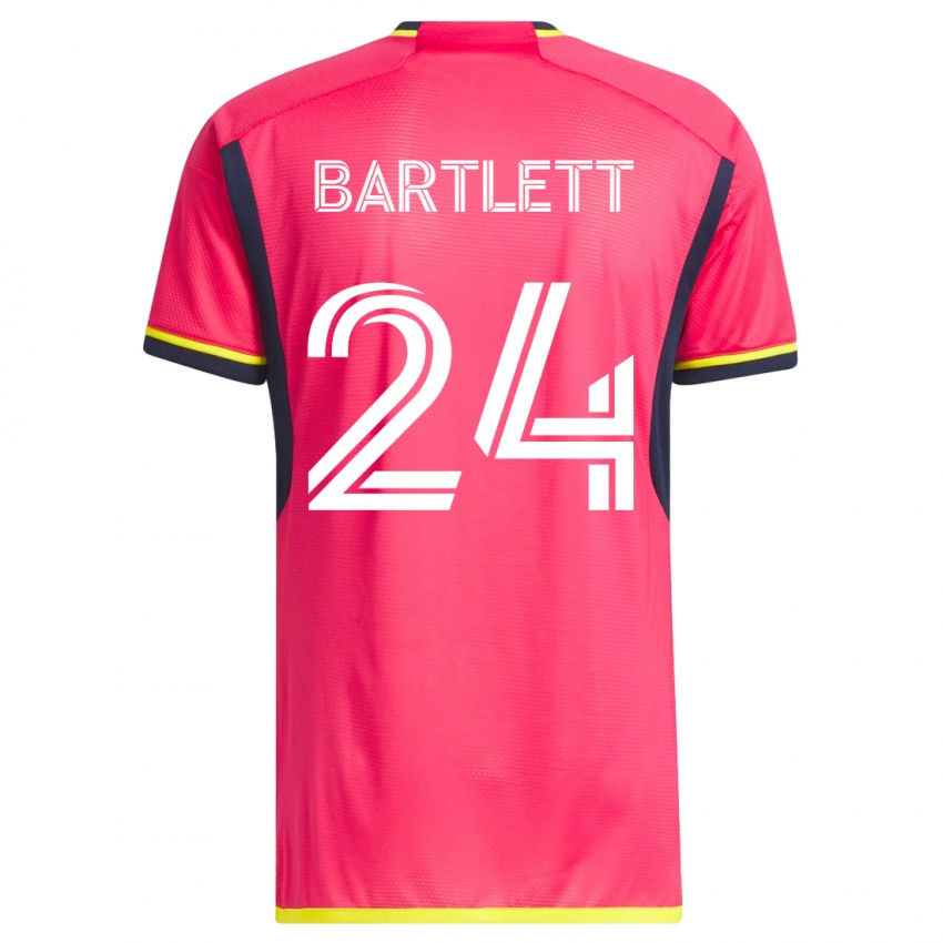 Męski Lucas Bartlett #24 Różowy Domowa Koszulka 2023/24 Koszulki Klubowe