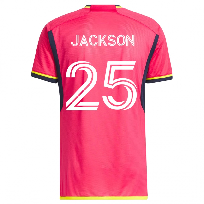 Męski Aziel Jackson #25 Różowy Domowa Koszulka 2023/24 Koszulki Klubowe