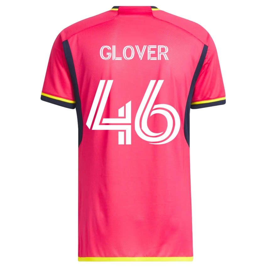 Męski Caden Glover #46 Różowy Domowa Koszulka 2023/24 Koszulki Klubowe