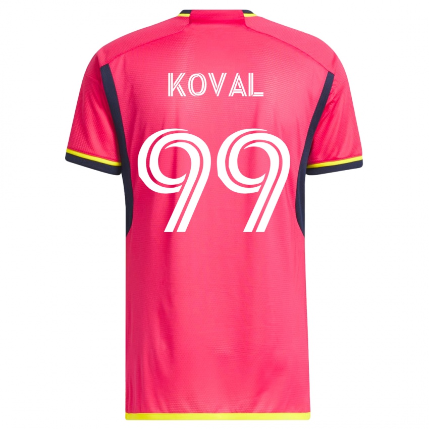 Męski Stanislav Koval #99 Różowy Domowa Koszulka 2023/24 Koszulki Klubowe