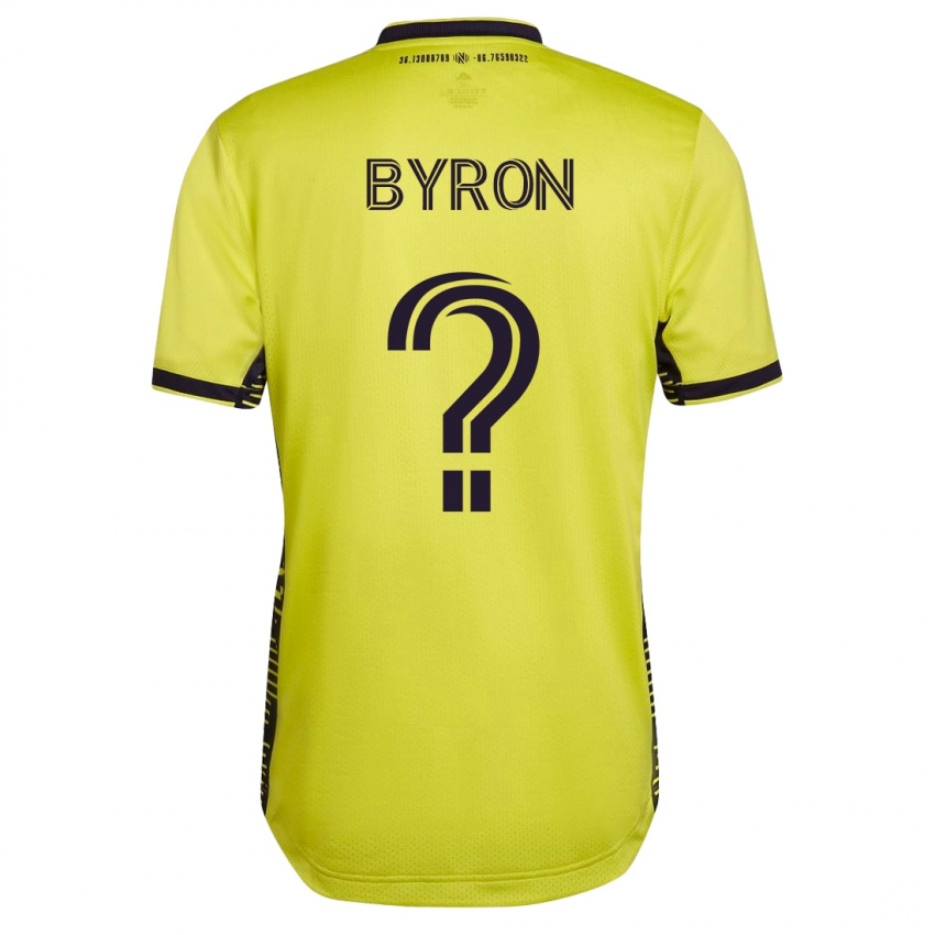 Męski Samuel Byron #0 Żółty Domowa Koszulka 2023/24 Koszulki Klubowe