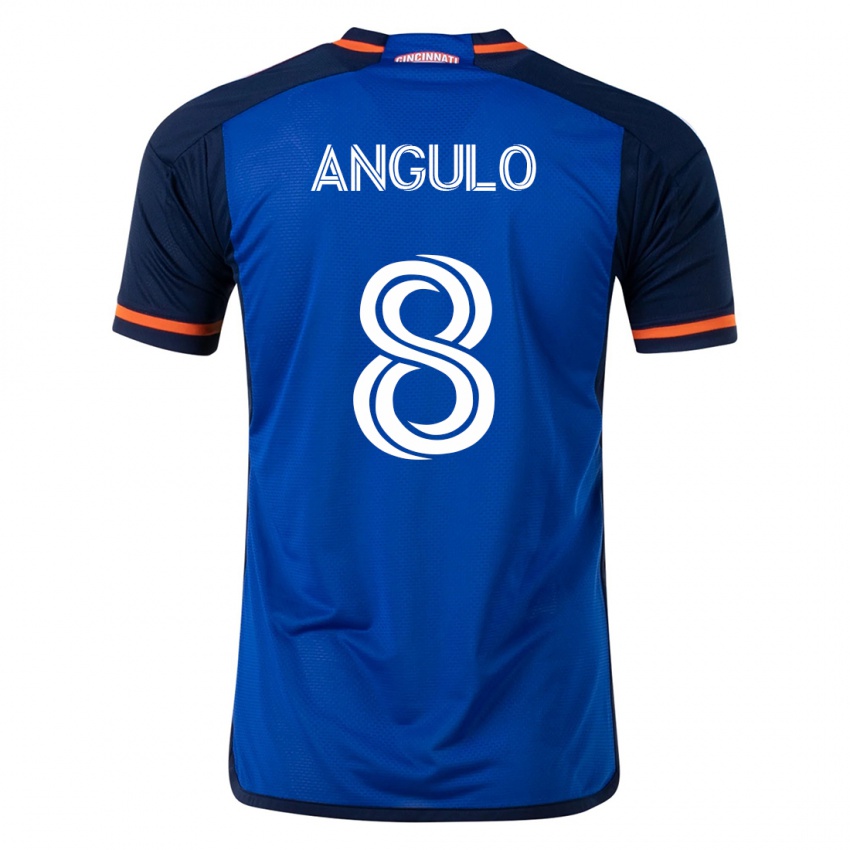 Męski Marco Angulo #8 Niebieski Domowa Koszulka 2023/24 Koszulki Klubowe