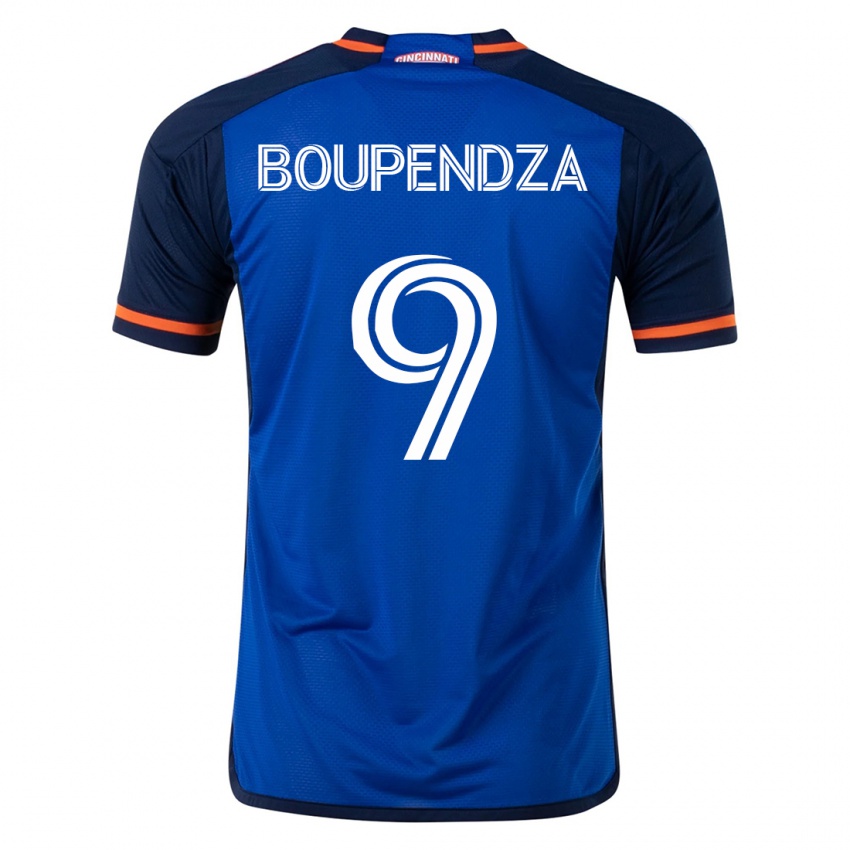 Męski Aaron Boupendza #9 Niebieski Domowa Koszulka 2023/24 Koszulki Klubowe