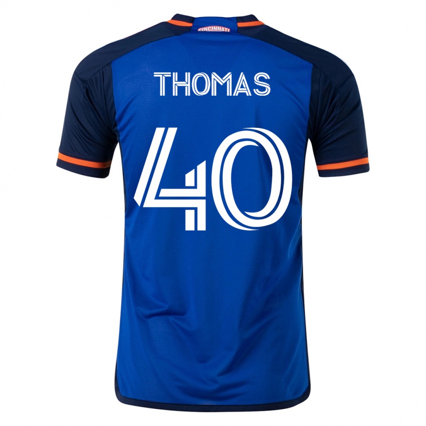Męski Kai Thomas #40 Niebieski Domowa Koszulka 2023/24 Koszulki Klubowe