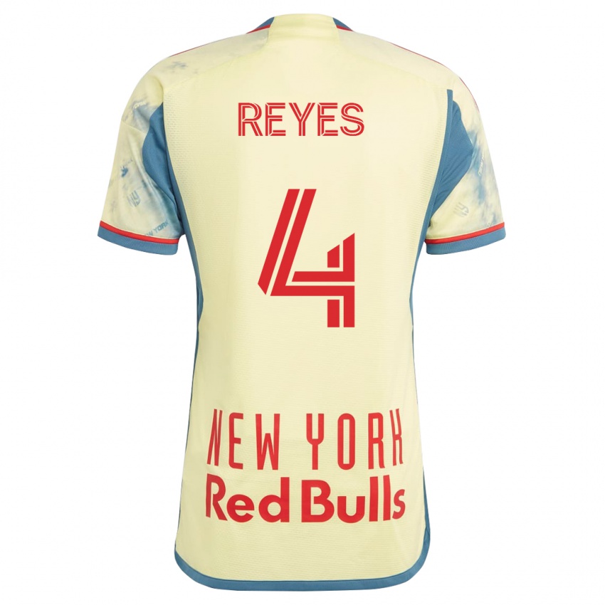 Męski Andrés Reyes #4 Żółty Domowa Koszulka 2023/24 Koszulki Klubowe