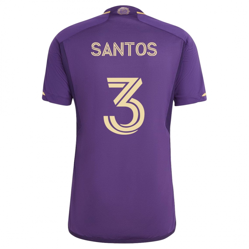 Męski Rafael Santos #3 Fioletowy Domowa Koszulka 2023/24 Koszulki Klubowe
