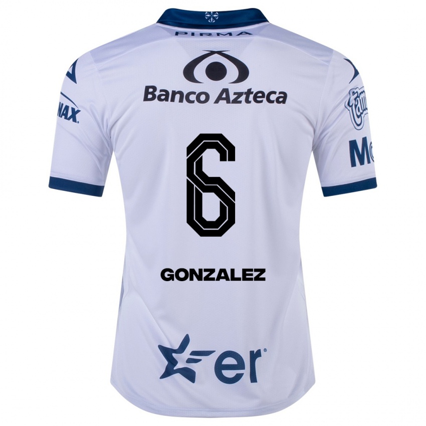 Męski Pablo González #6 Biały Domowa Koszulka 2023/24 Koszulki Klubowe