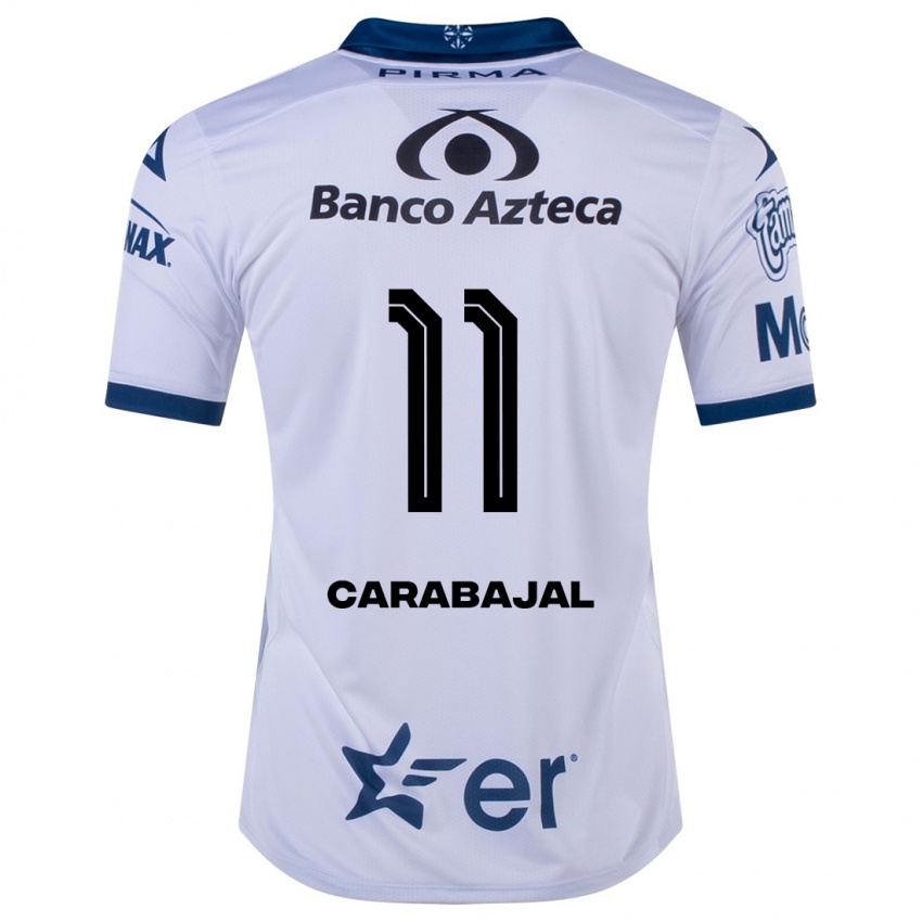Męski Gabriel Carabajal #11 Biały Domowa Koszulka 2023/24 Koszulki Klubowe