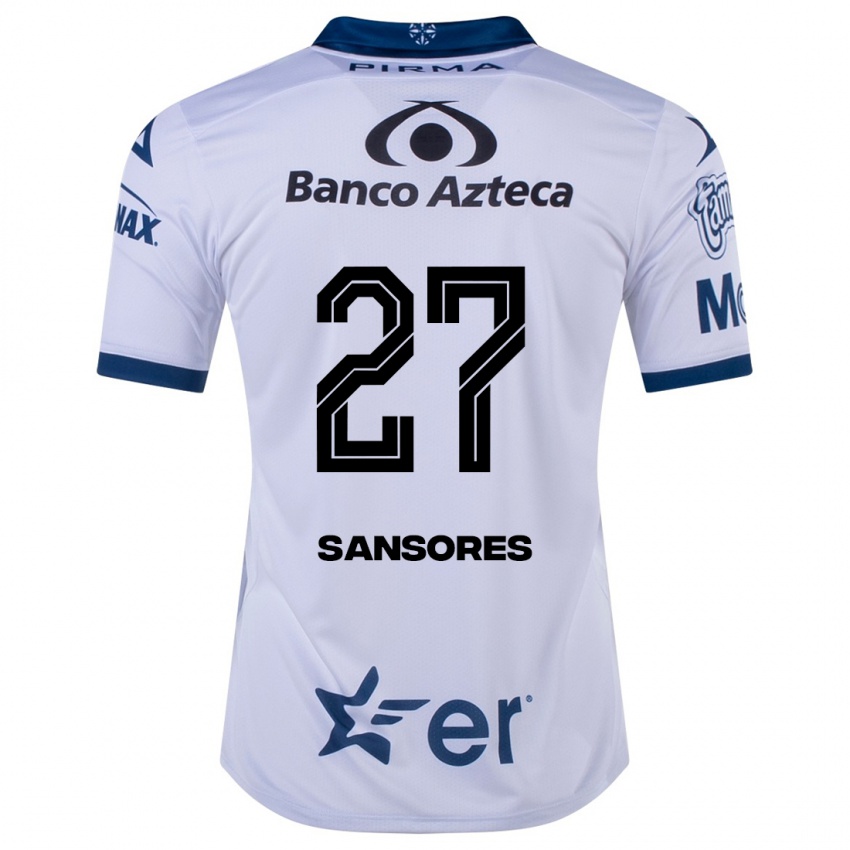 Męski Miguel Sansores #27 Biały Domowa Koszulka 2023/24 Koszulki Klubowe